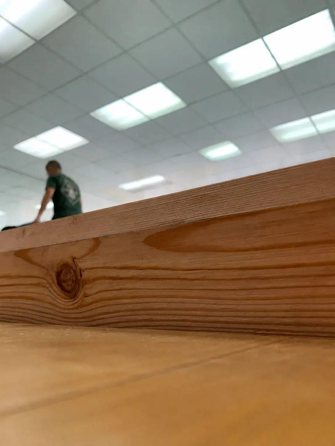 The impact-absorbing floor.