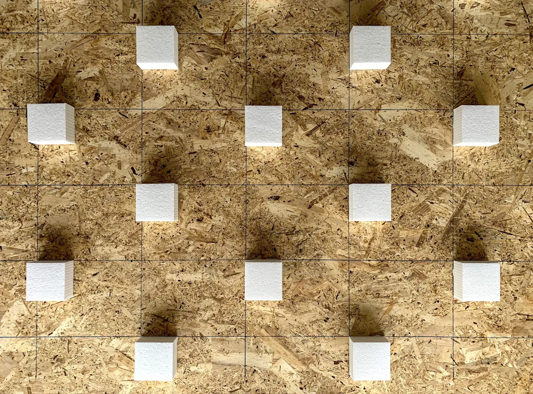 Supports beneath a KUMA Floor System panel.